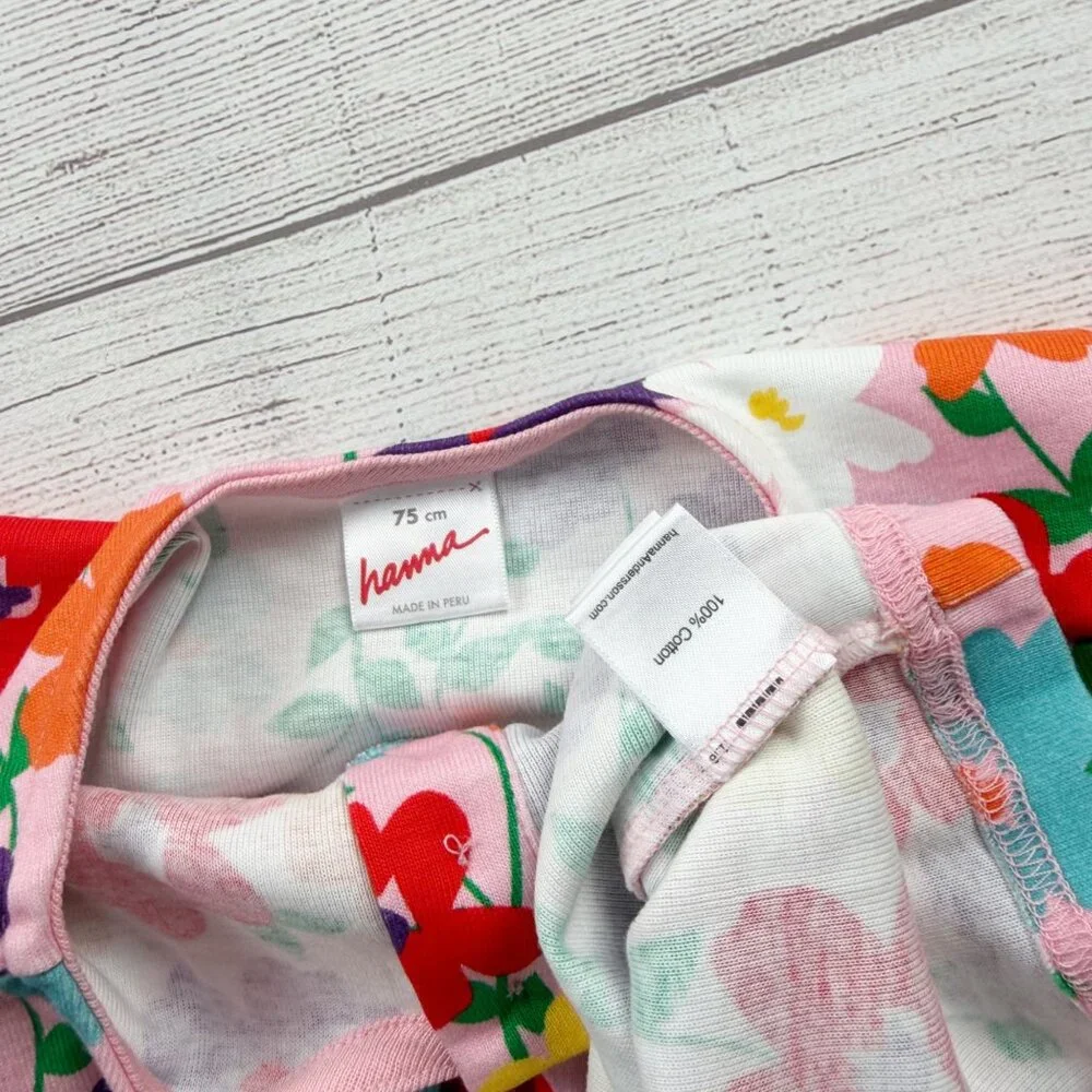Hanna Andersson Baby Girl Floral Dress Multicolor Short Sleeve Twirl 12-18 Month - Picture 2 of 3